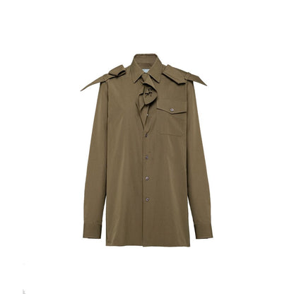Prada Zweifarbige Baumwoll-Hemdbluse