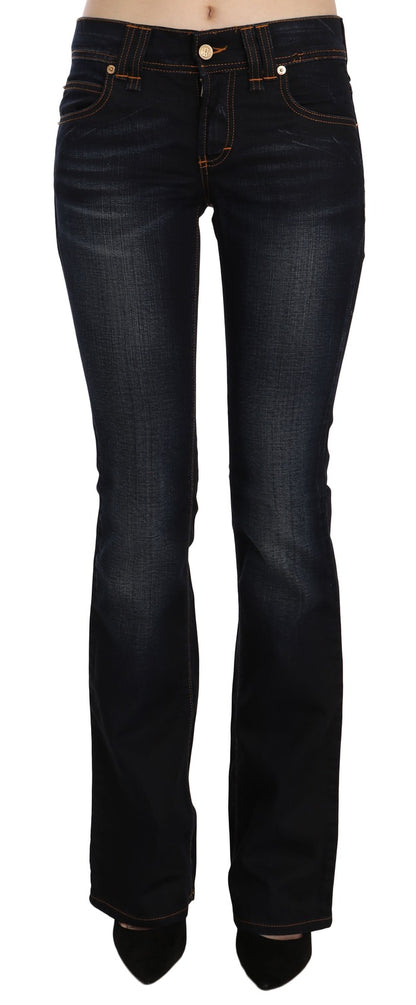John Galliano Blaue Bootcut-Jeans mit mittlerer Taille und regulärem Bein, gewaschen