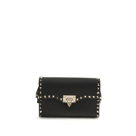 Valentino Garavani Schwarze Bos Taurus Kalbsleder Schultertasche