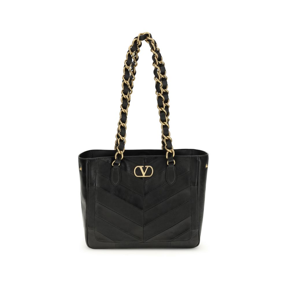 Valentino Garavani Schwarze Lammleder Schultertasche Ovis Aries Aries