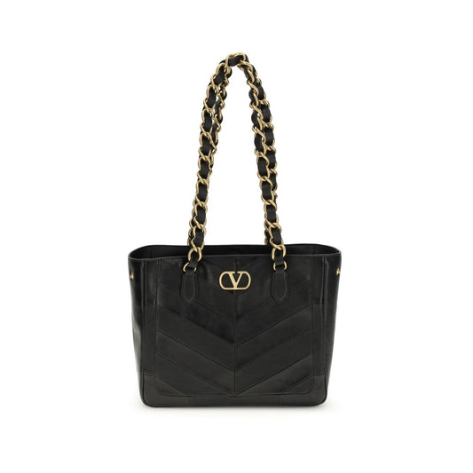 Valentino Garavani Schwarze Lammleder Schultertasche Ovis Aries Aries