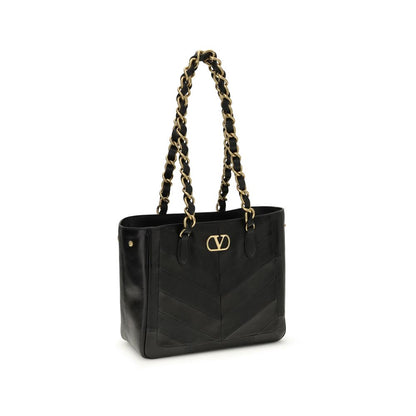 Valentino Garavani Schwarze Lammleder Schultertasche Ovis Aries Aries
