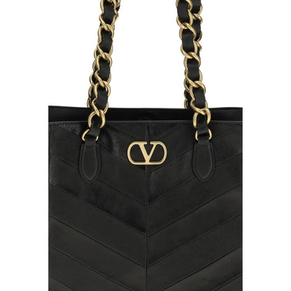 Valentino Garavani Schwarze Lammleder Schultertasche Ovis Aries Aries