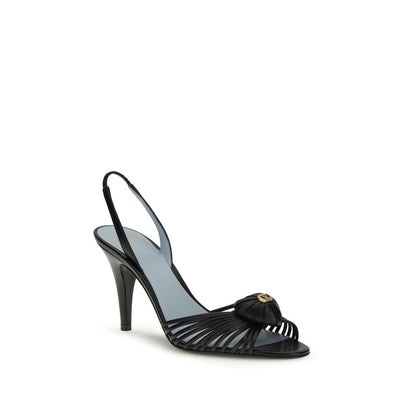 Valentino Garavani Schwarze Stilettosandalen aus Ziegenleder