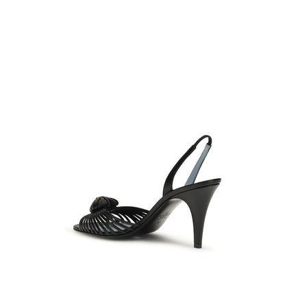 Valentino Garavani Schwarze Stilettosandalen aus Ziegenleder