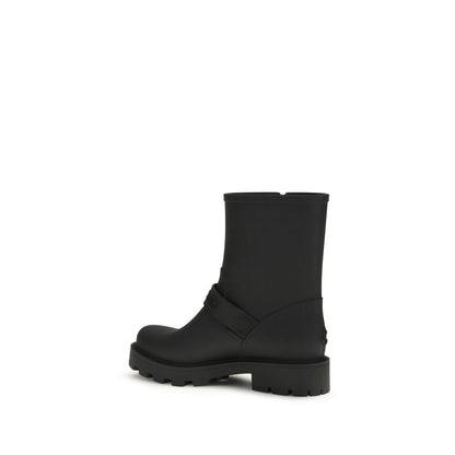 Jimmy Choo Schwarze Regen-Stiefel aus Polyurethan
