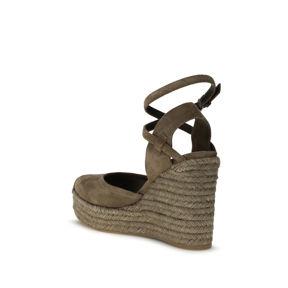 Brunello Cucinelli Beige Kalbsleder Bos Taurus Espadrilles