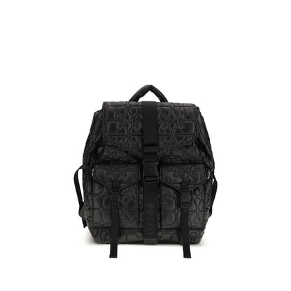Ganni Schwarzer Polyamid-Rucksack