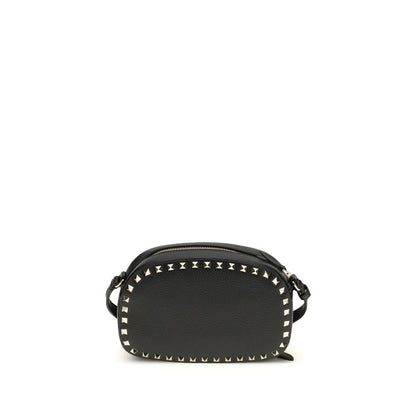 Valentino Garavani Schwarze Bos Taurus Kalbsleder Schultertasche