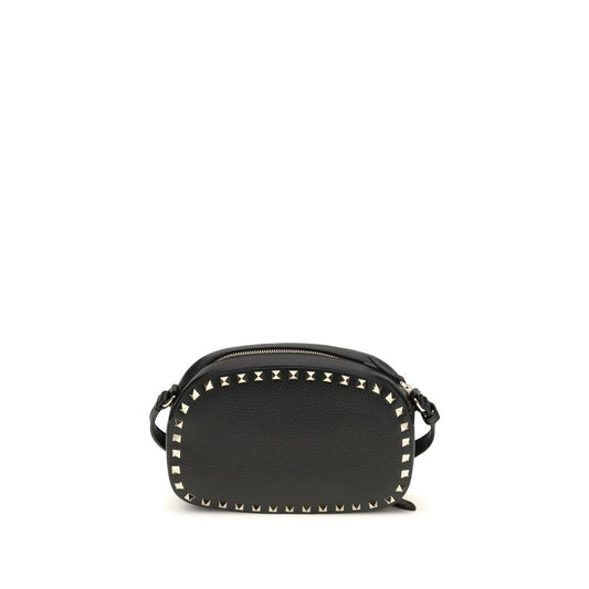 Valentino Garavani Schwarze Bos Taurus Kalbsleder Schultertasche