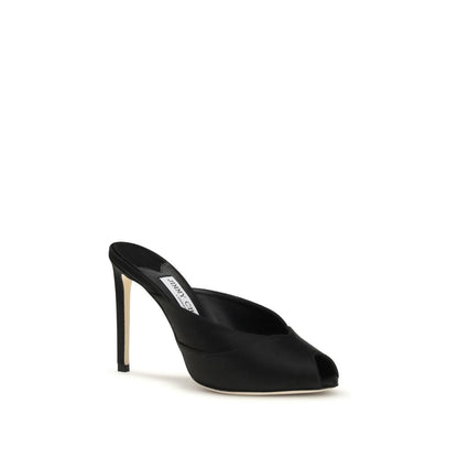 Jimmy Choo Schwarze Bos Taurus Kalbsleder-Sandalen mit Stilettoabsatz