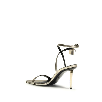 Tom Ford Sandale mit Stiletto-Absatz aus Kalbsleder Bos Taurus in Gold