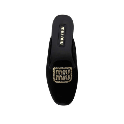 Miu Miu Schwarze Mules aus Kalbsleder