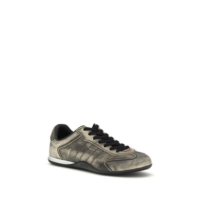 Gucci Schwarze Bos Taurus Kalbsleder Low-Top-Sneaker