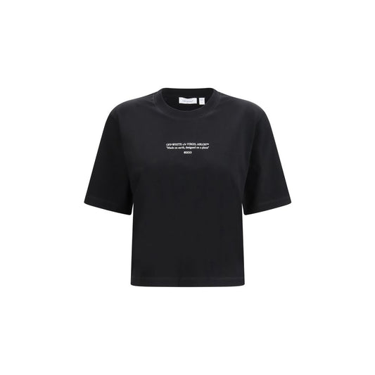 Off-White Schwarzes Baumwoll-T-Shirt