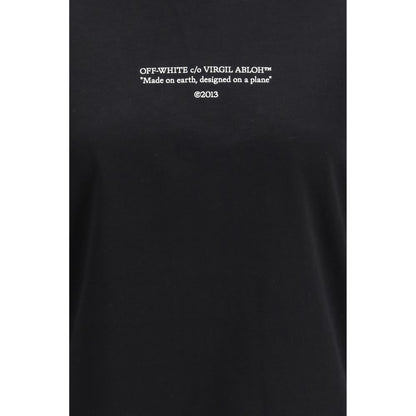 Off-White Schwarzes Baumwoll-T-Shirt