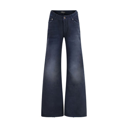Balenciaga Blaue Baumwoll-Jeans mit ausgestelltem Bein