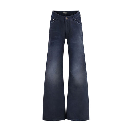 Balenciaga Blaue Baumwoll-Jeans mit ausgestelltem Bein