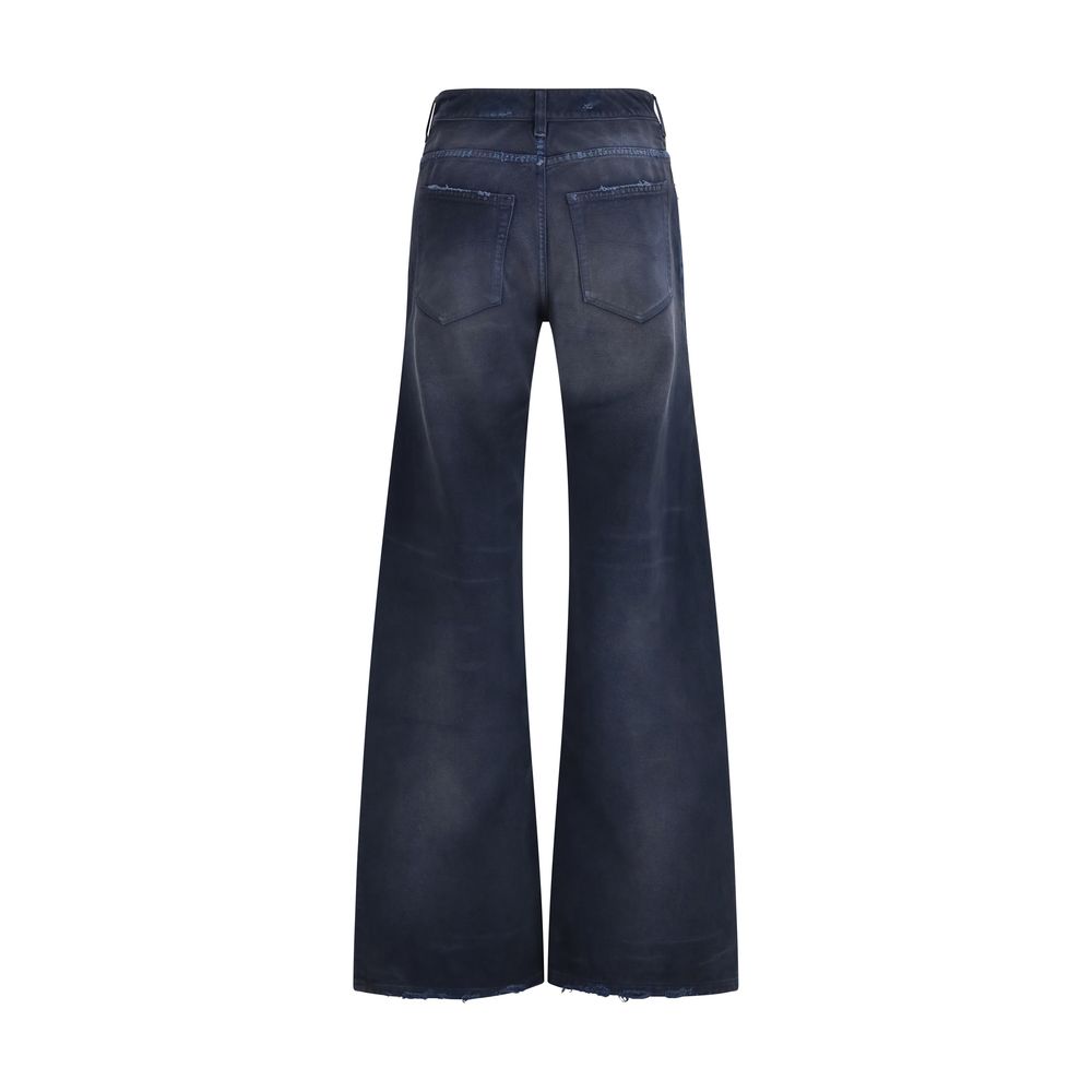 Balenciaga Blaue Baumwoll-Jeans mit ausgestelltem Bein