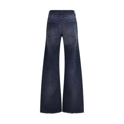 Balenciaga Blaue Baumwoll-Jeans mit ausgestelltem Bein