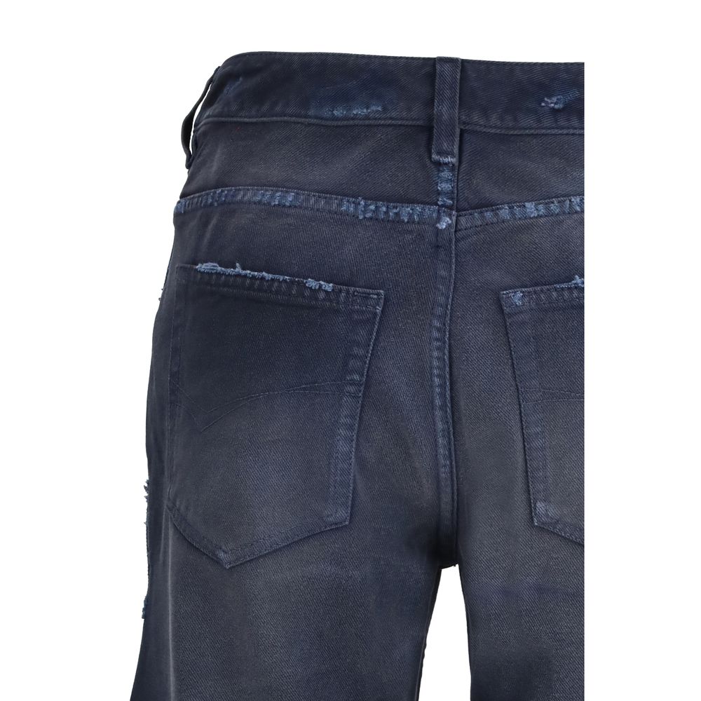 Balenciaga Blaue Baumwoll-Jeans mit ausgestelltem Bein