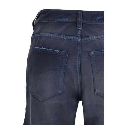 Balenciaga Blaue Baumwoll-Jeans mit ausgestelltem Bein