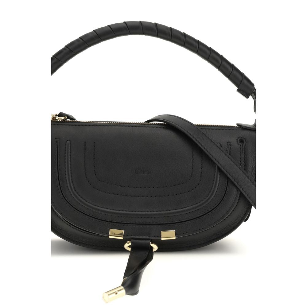 Chloé Schwarze Bos Taurus Kalbsleder Schultertasche