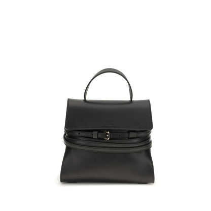 Moschino Schwarze Kalbsleder Bos Taurus Handtasche