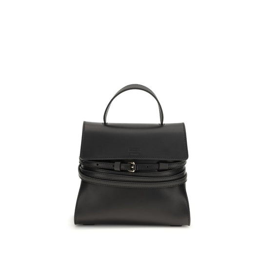 Moschino Schwarze Kalbsleder Bos Taurus Handtasche