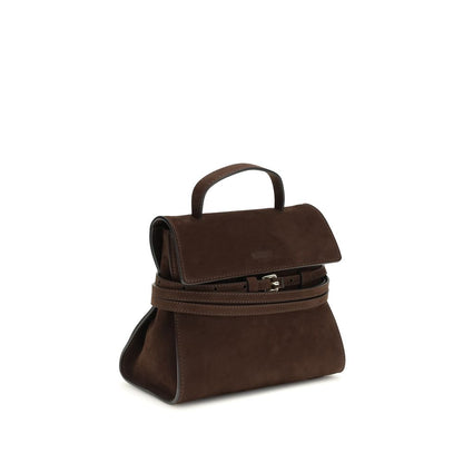 Moschino Braune Kalbsleder Bos Taurus Handtasche