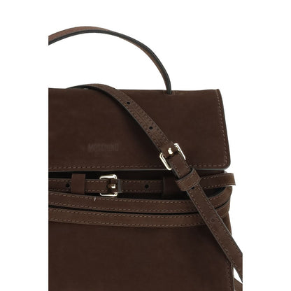 Moschino Braune Kalbsleder Bos Taurus Handtasche