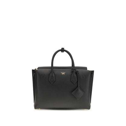 MCM Schwarze Kalbsleder Bos Taurus Handtasche