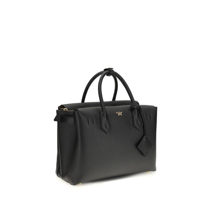 MCM Schwarze Kalbsleder Bos Taurus Handtasche