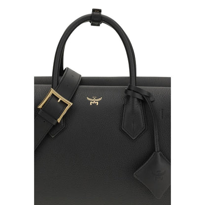 MCM Schwarze Kalbsleder Bos Taurus Handtasche