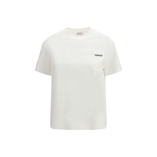 Brunello Cucinelli Weißes Baumwoll-T-Shirt