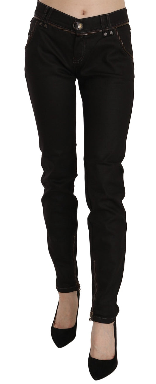 John Galliano Black Skinny Wool Cotton Polyamide Jeans