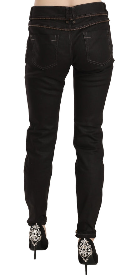 John Galliano Schwarze Skinny Jeans aus Baumwolle mit mittlerer Taille