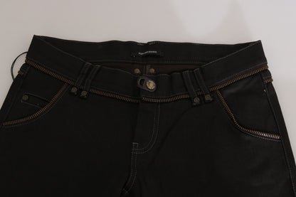 John Galliano Schwarze Skinny Jeans aus Baumwolle mit mittlerer Taille