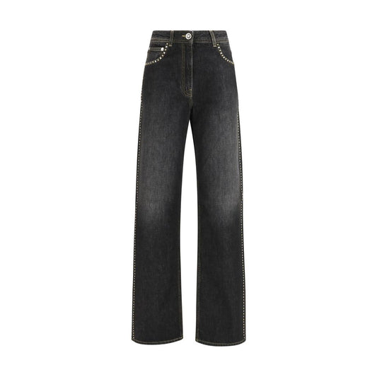 Versace Schwarze Jeans aus Baumwolle im geraden Schnitt