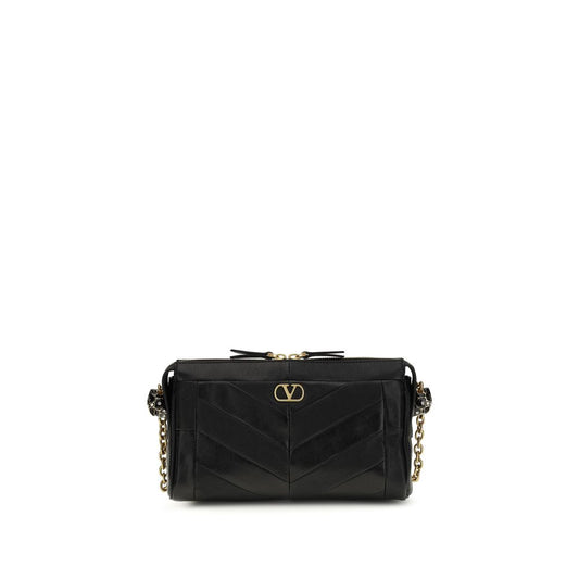 Valentino Garavani Schwarze Bos Taurus Kalbsleder Schultertasche
