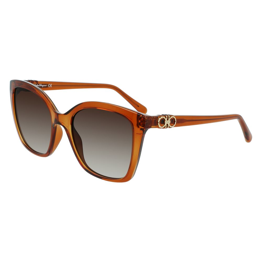 Ferragamo Braune Spritzguss-Sonnenbrille