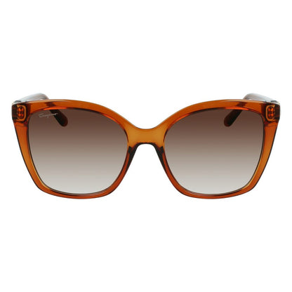Ferragamo Braune Spritzguss-Sonnenbrille