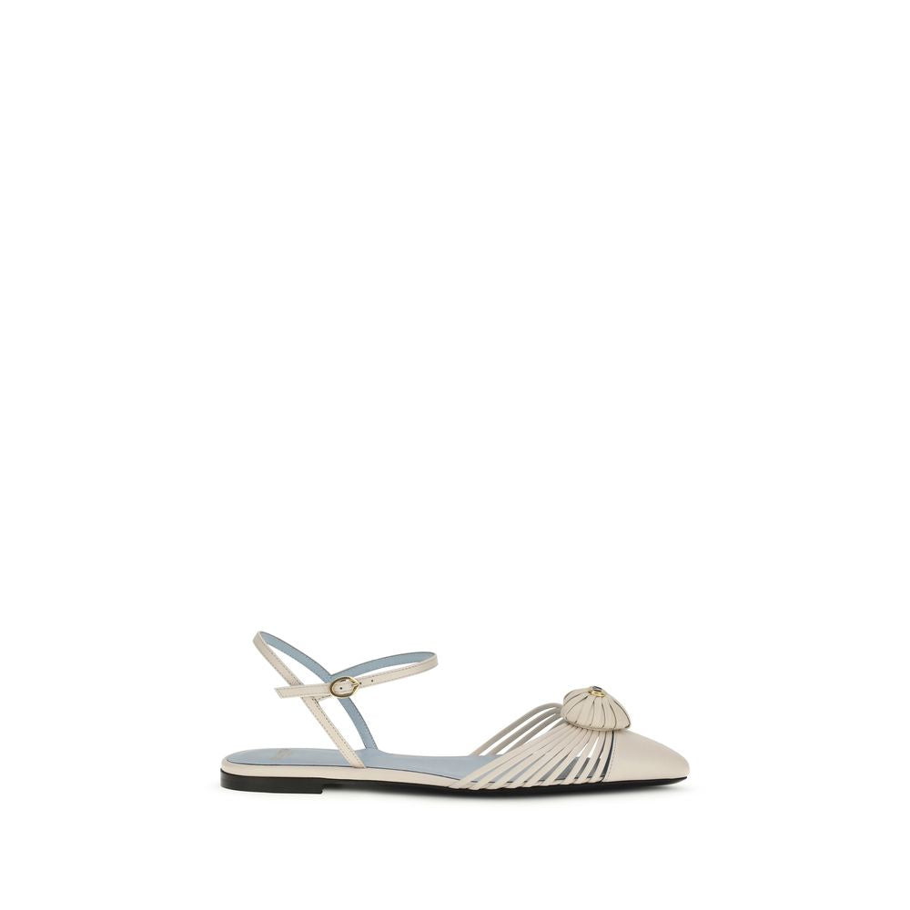 Sandali bassi in pelle di capra beige Valentino Garavani