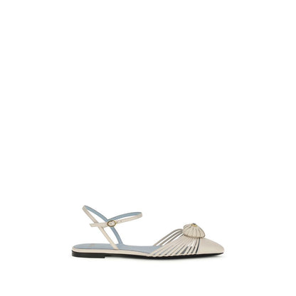 Sandali bassi in pelle di capra beige Valentino Garavani