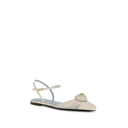 Sandali bassi in pelle di capra beige Valentino Garavani
