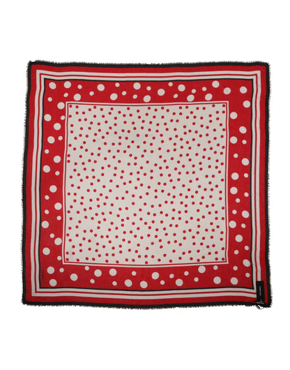 Dolce & Gabbana Roter Foulard mit Polka-Dot-Print, 130cm x 130cm