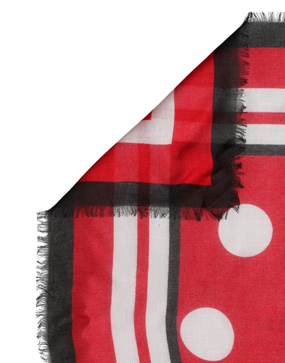 Dolce & Gabbana Roter Foulard mit Polka-Dot-Print, 130cm x 130cm