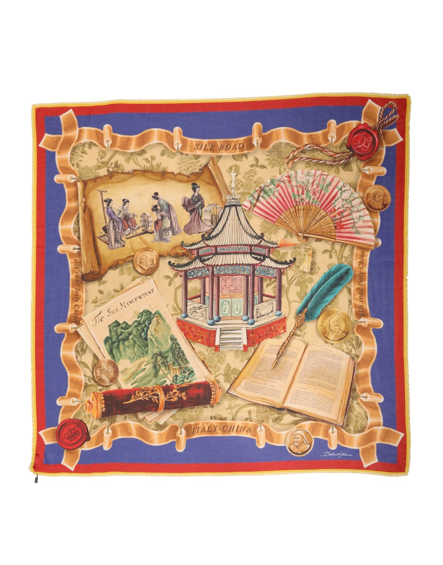 Dolce & Gabbana Mehrfarbiger Schal aus Italien/China 140cm x 130cm
