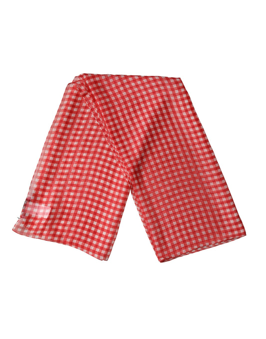 Dolce & Gabbana Weiß-rotes kariertes Seiden-Foulard