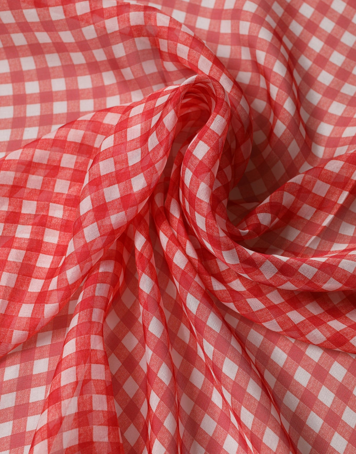 Dolce & Gabbana Seidenschal Foulard Weiß-Rot kariert 140cm x 136cm